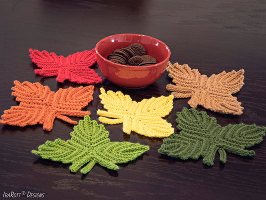 Canadian Maple Leaf Coaster Free Crochet Pattern by IraRott