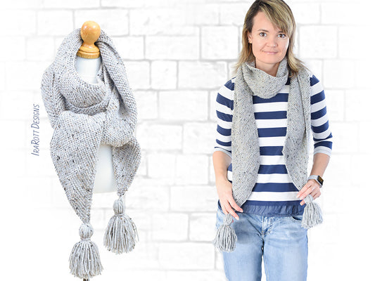 Slanted Scarf Ileane Free Knitting Pattern by IraRott