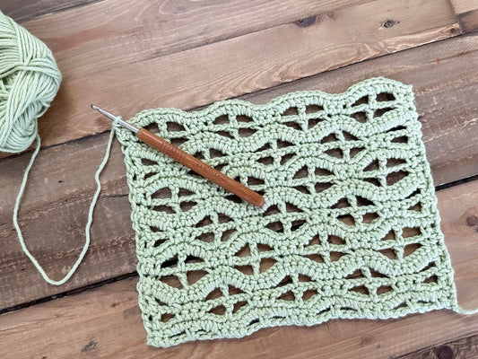 Wavy Mesh - CROCHET Stitch Pattern with Diagrams