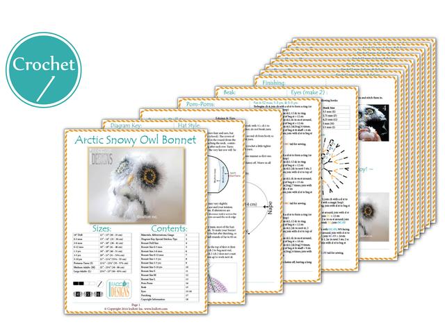 Arctic Snowy Owl Bonnet Crochet Pattern