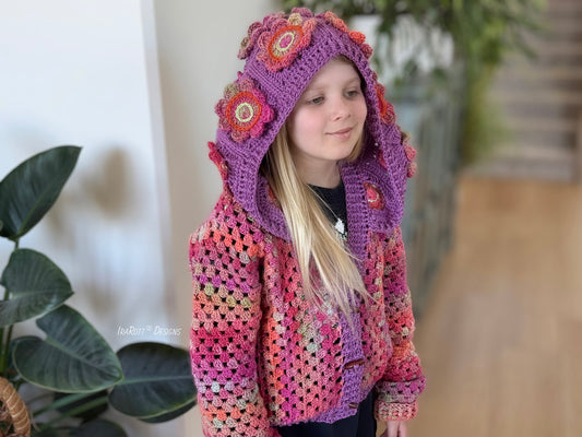 Awesome Blossom Kids' Cardigan Crochet Pattern