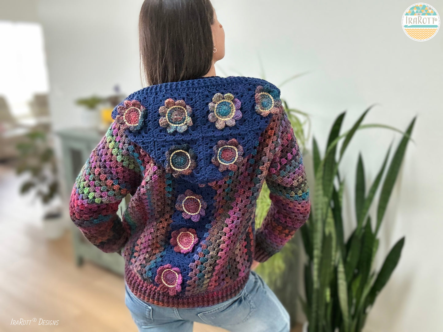 Awesome Blossom Hooded Cardigan Crochet Pattern