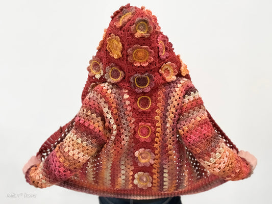 Awesome Blossom Hooded Cardigan Crochet Pattern