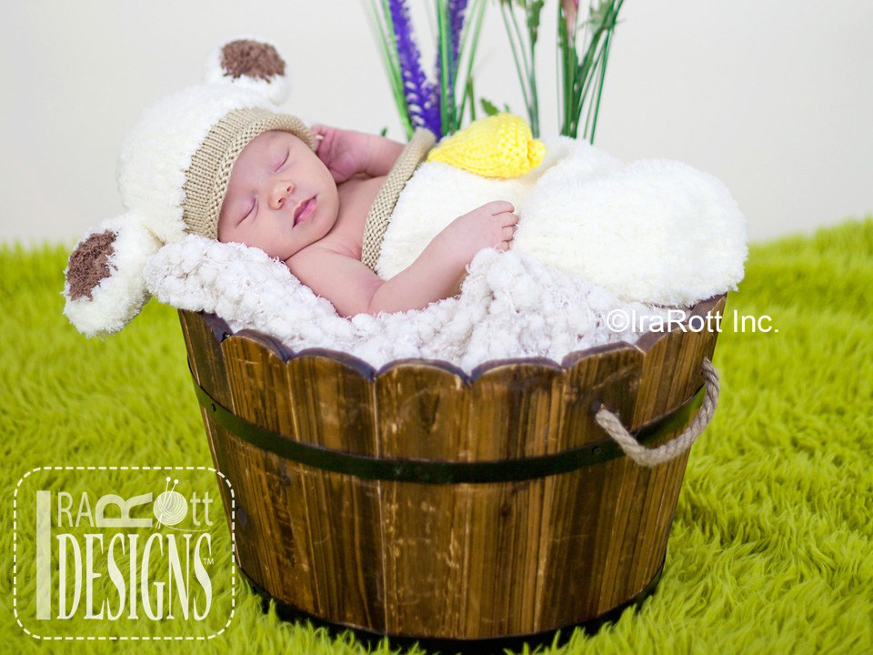 Baa-Baa Baby Lamb Hat and Cocoon Knitting Pattern