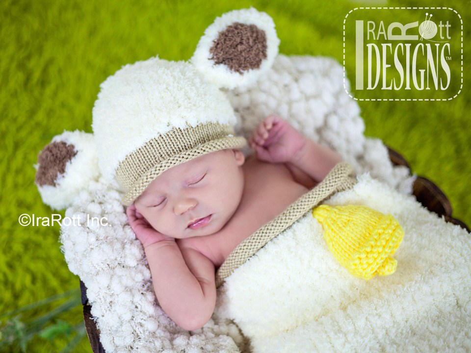 Baa-Baa Baby Lamb Hat and Cocoon Knitting Pattern