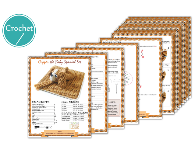 Copper the Spaniel Puppy Dog Baby Set Crochet Pattern