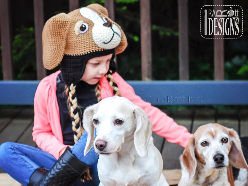 Bobby the Beagle Puppy Dog Hat Crochet Pattern