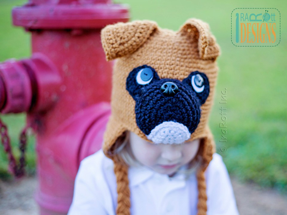 Duncan the Boxer Puppy Dog Hat Crochet Pattern