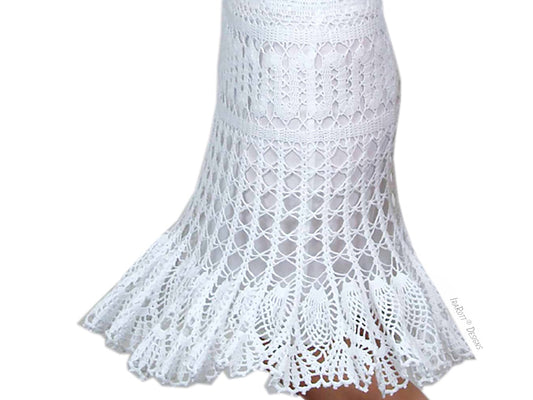 Bruges Waves Pineapple Lace Skirt Crochet Pattern