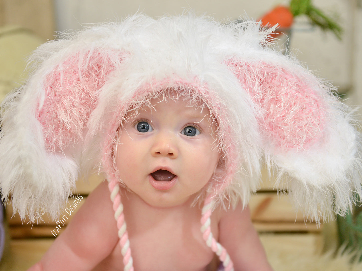 Fluffy the Bunny Bonnet Crochet Pattern