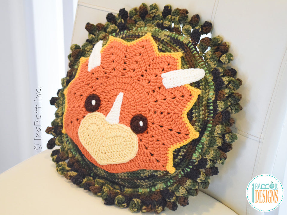 Tops The Triceratops Dinosaur Pillow Crochet Pattern