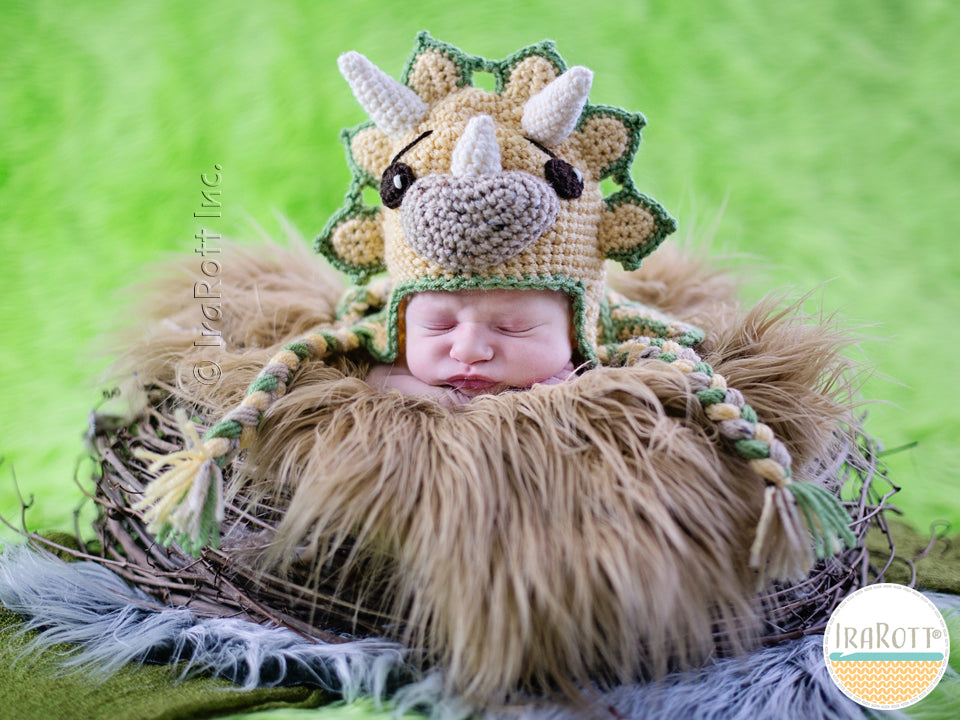 Tops The Triceratops Dinosaur Baby Set Crochet Pattern