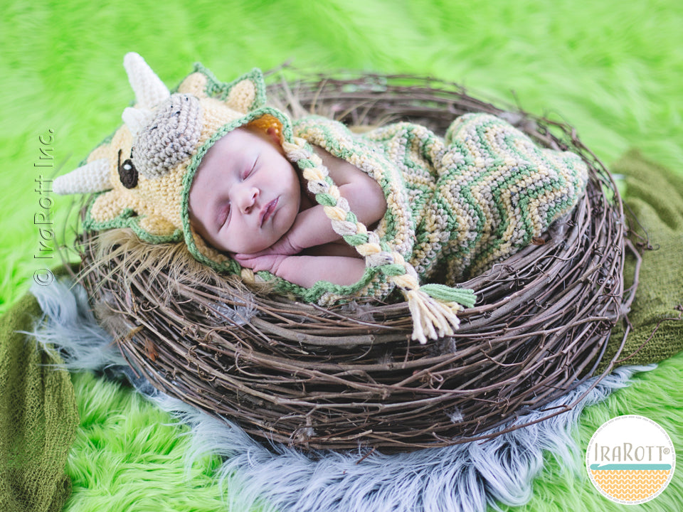 Tops The Triceratops Dinosaur Baby Set Crochet Pattern