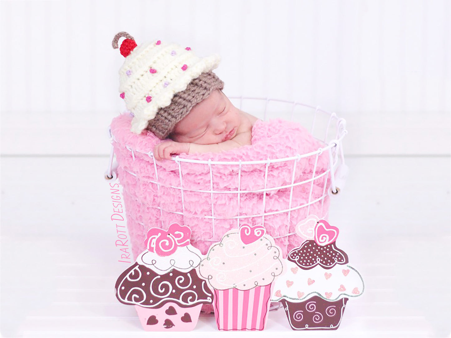 Cupcake Beanie With Cherry on Top Hat Crochet Pattern