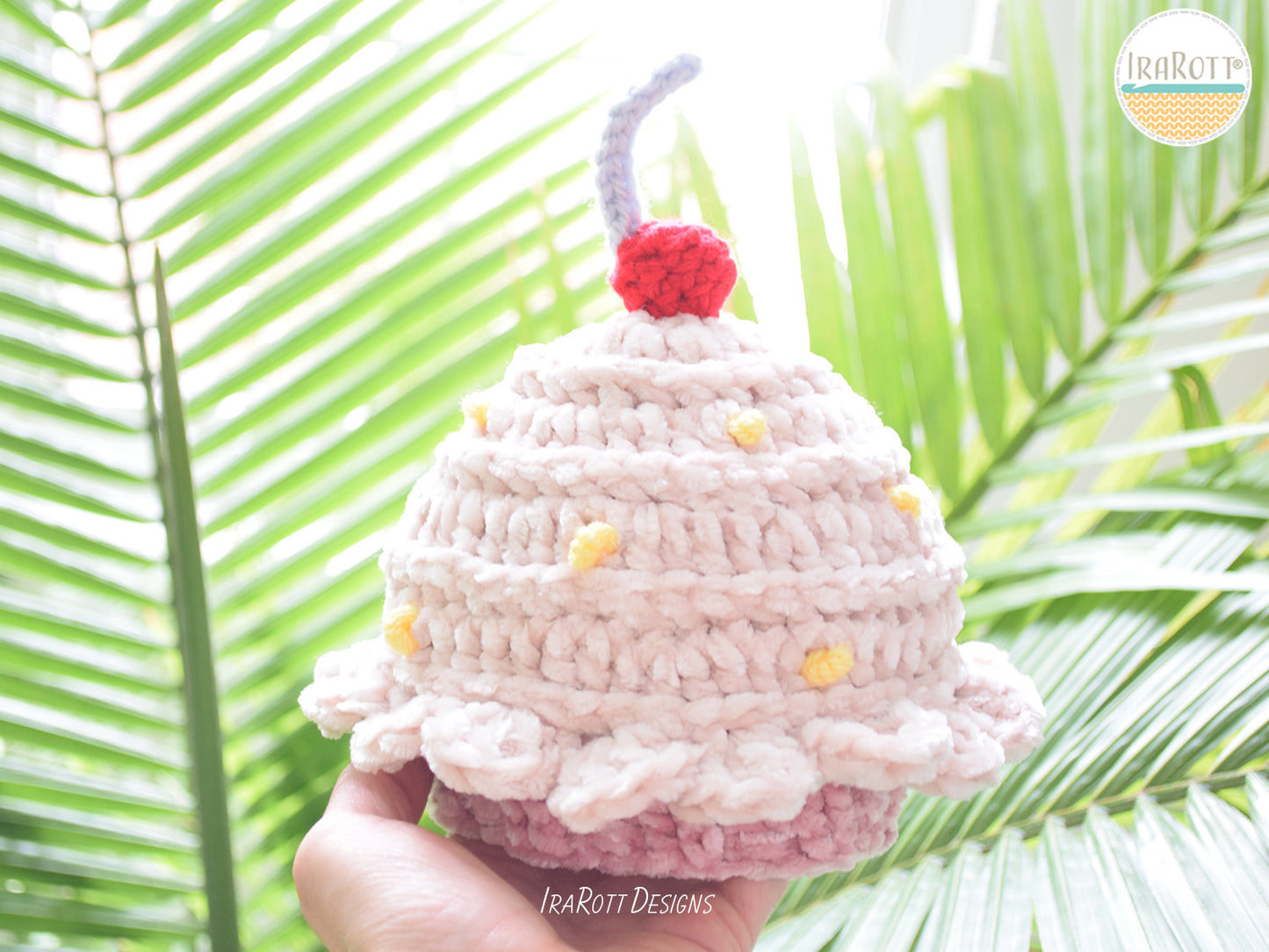Cupcake Beanie With Cherry on Top Hat Crochet Pattern