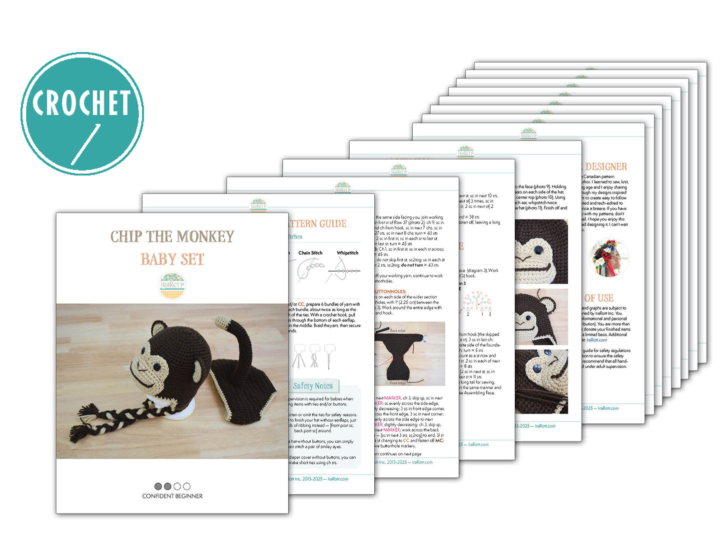 Chip the Monkey Baby Set Crochet Pattern
