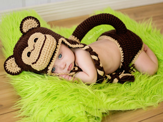 Chip the Chimpanzee Monkey Baby Set Crochet Pattern