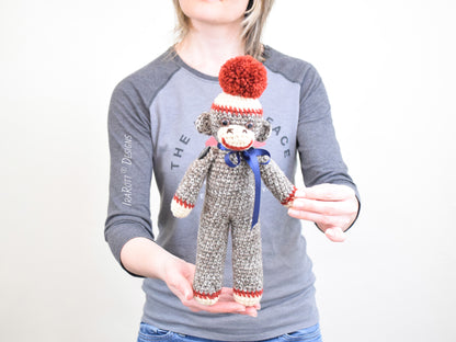 Spunky The Little Sock Monkey Amigurumi Crochet Pattern