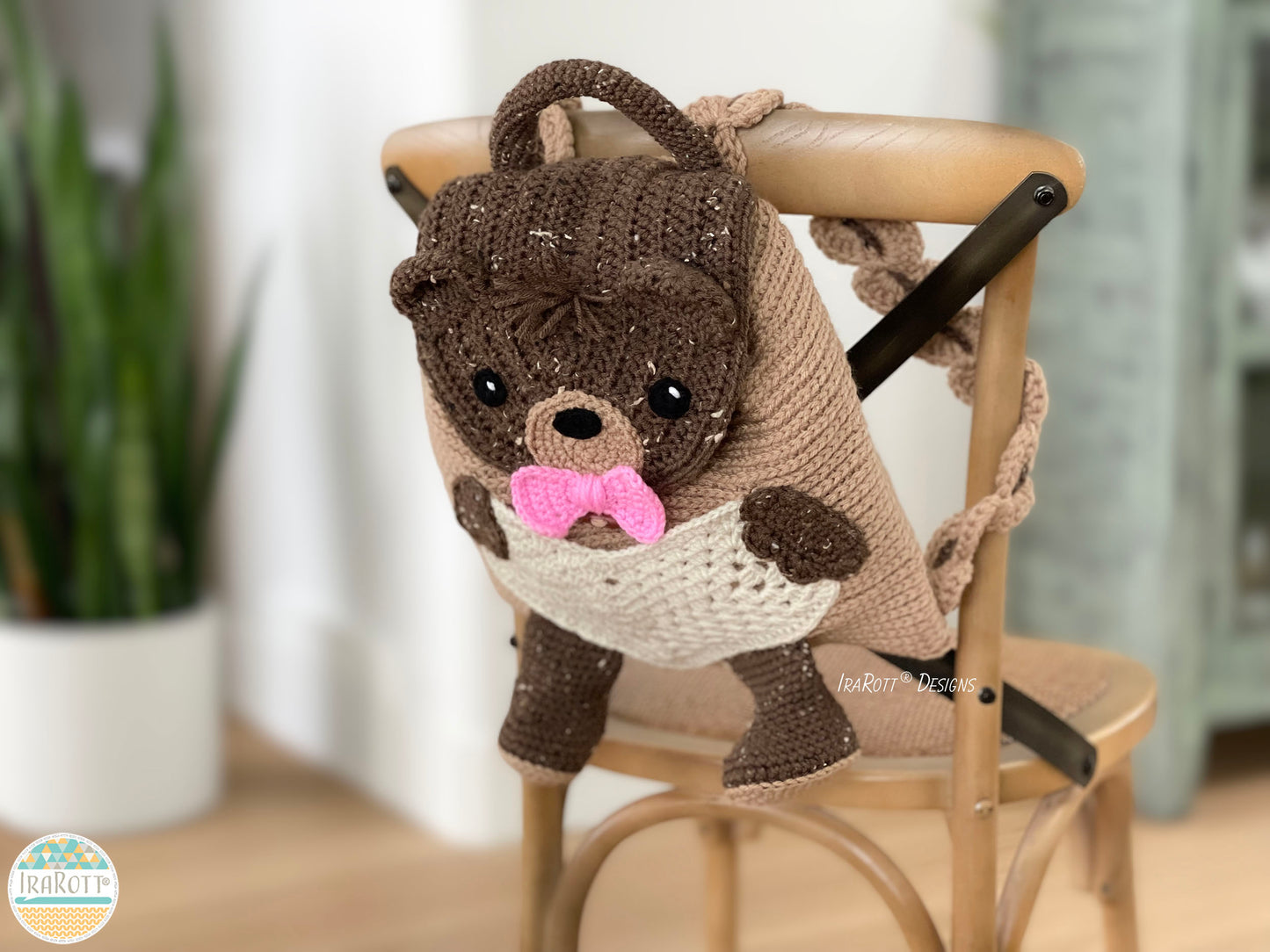 Cuddles The Caring Bear Backpack Crochet Pattern