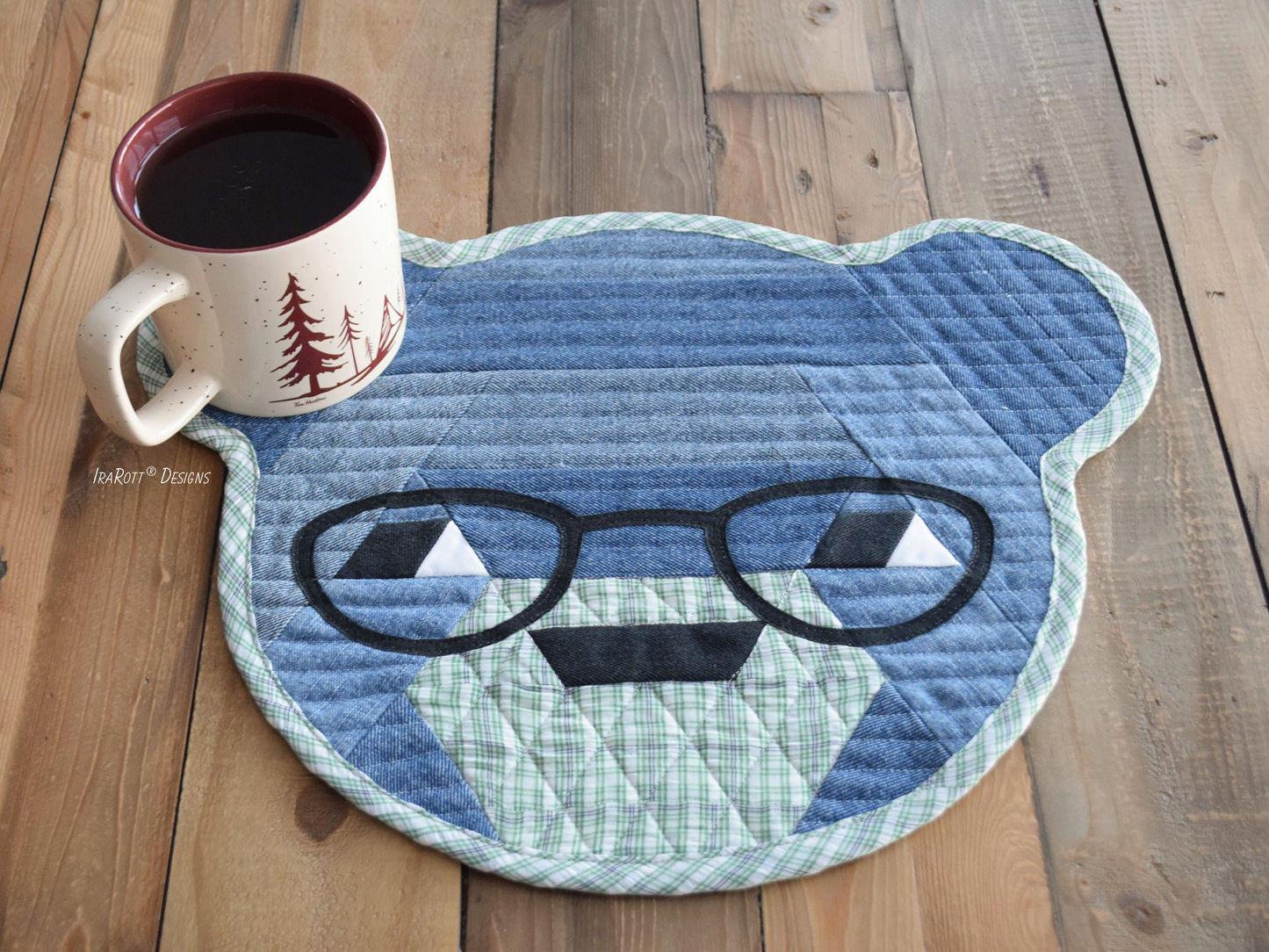 Cuddles The Hexi Bear Placemat Quilting Pattern