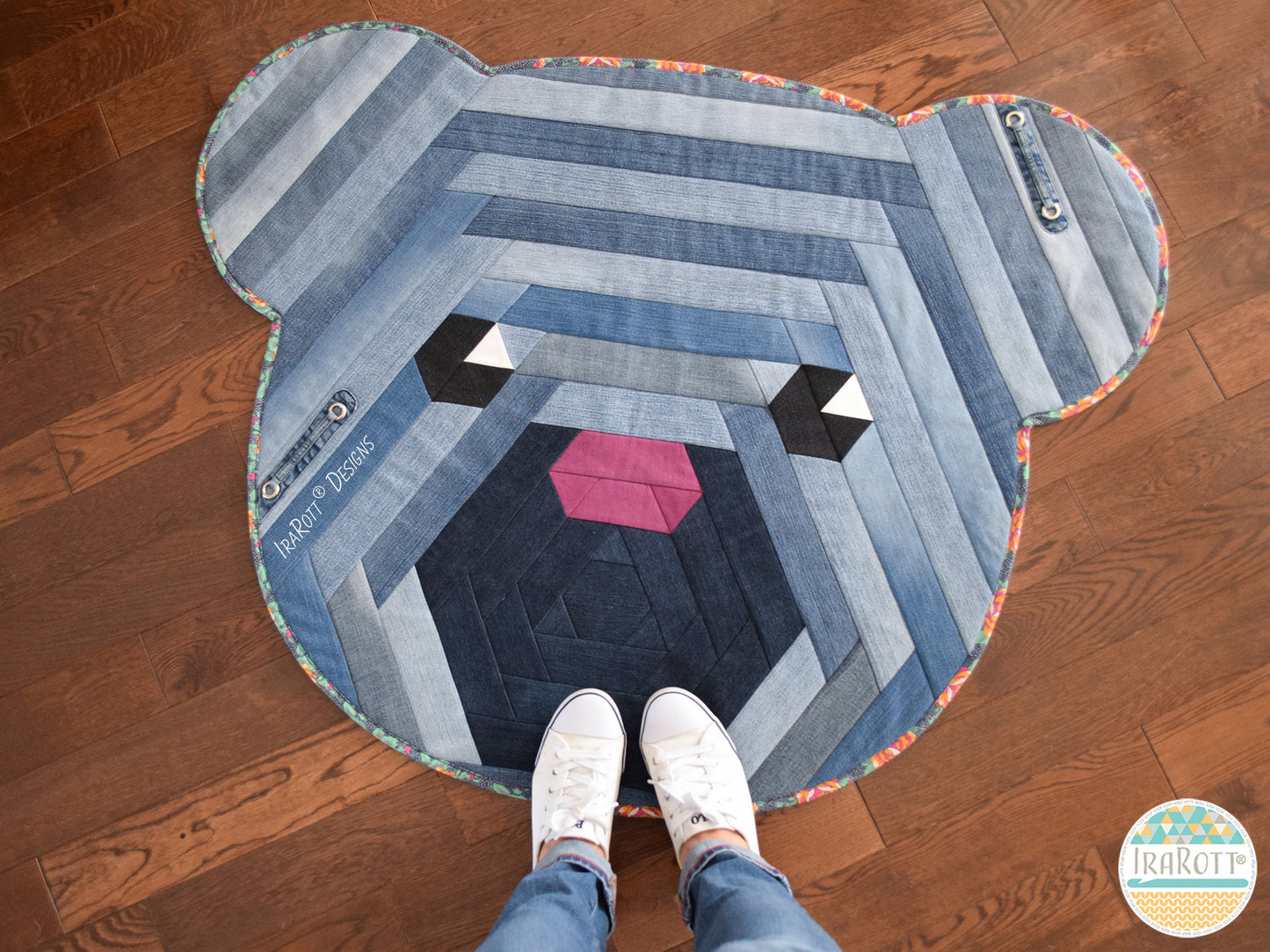 Cuddles The Hexi Bear Jelly Roll Rug Quilting Pattern