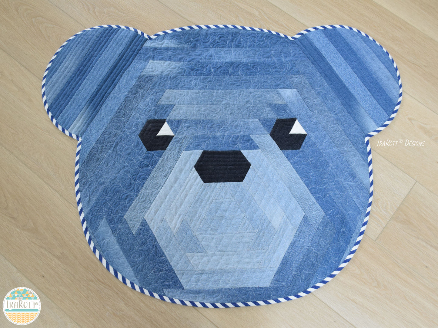 Cuddles The Hexi Bear Jelly Roll Rug Quilting Pattern