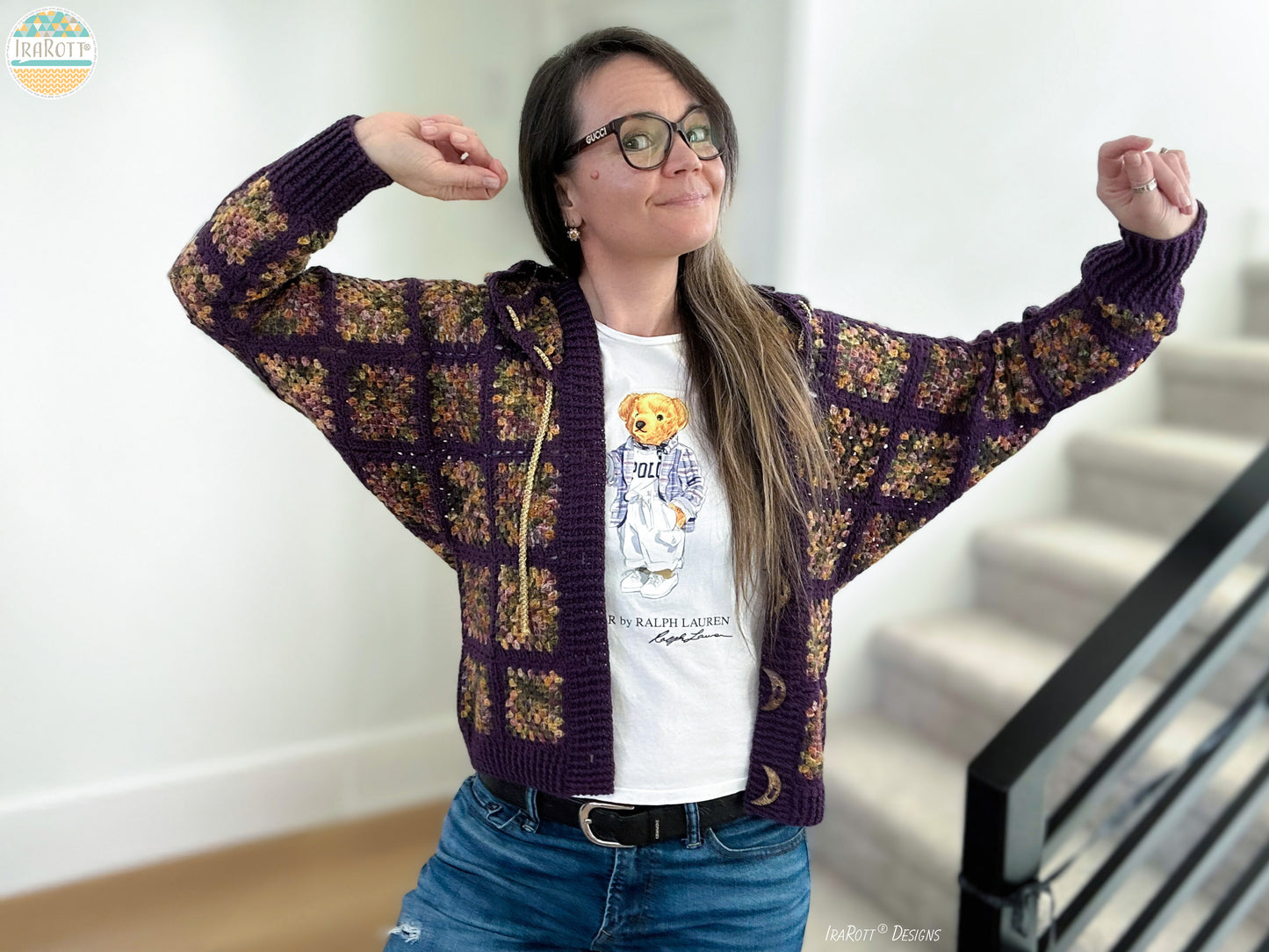 Dolman Hoodie Granny Square Cardigan Crochet Pattern