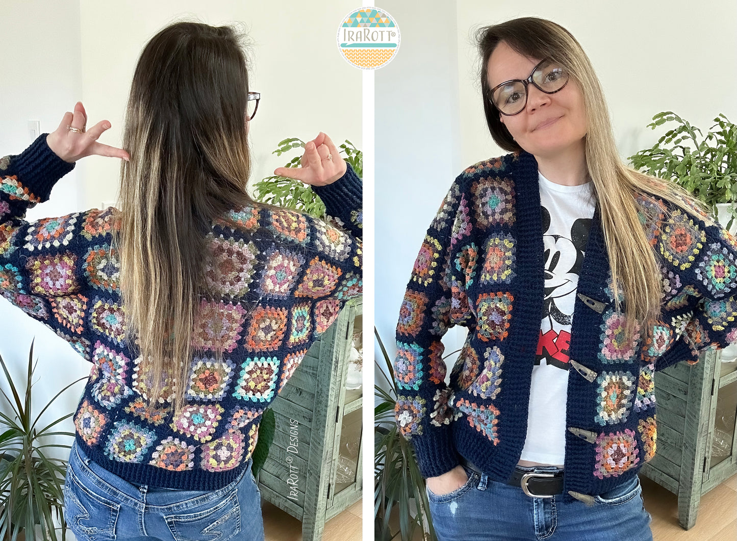 Dolman Hoodie Granny Square Cardigan Crochet Pattern