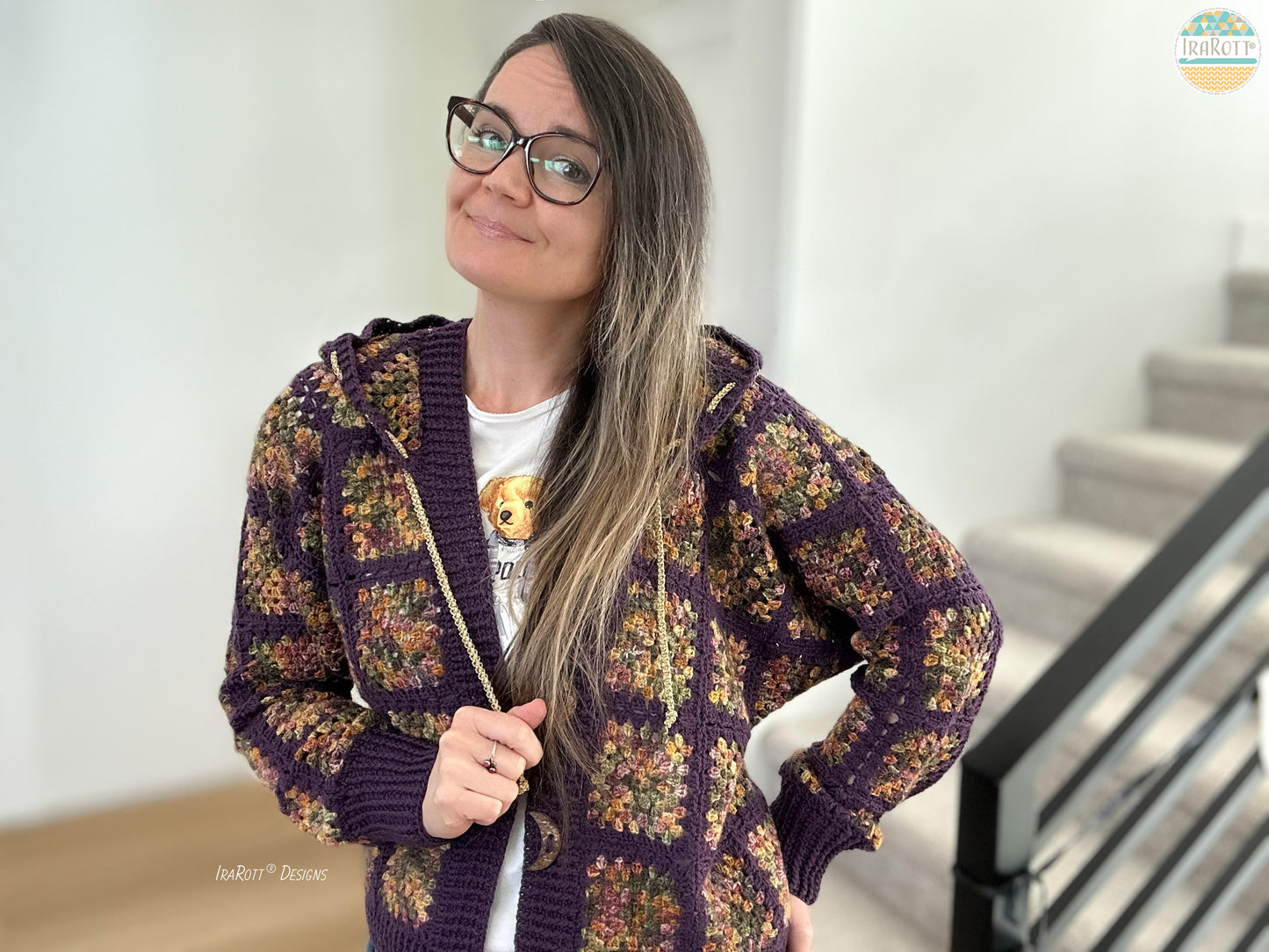 Dolman Hoodie Granny Square Cardigan Crochet Pattern