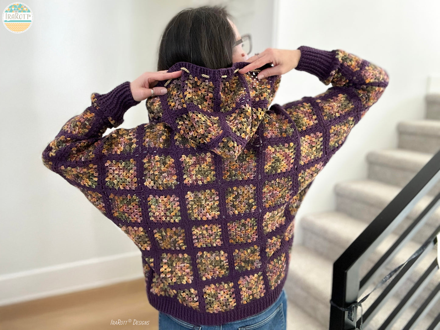 Dolman Hoodie Granny Square Cardigan Crochet Pattern