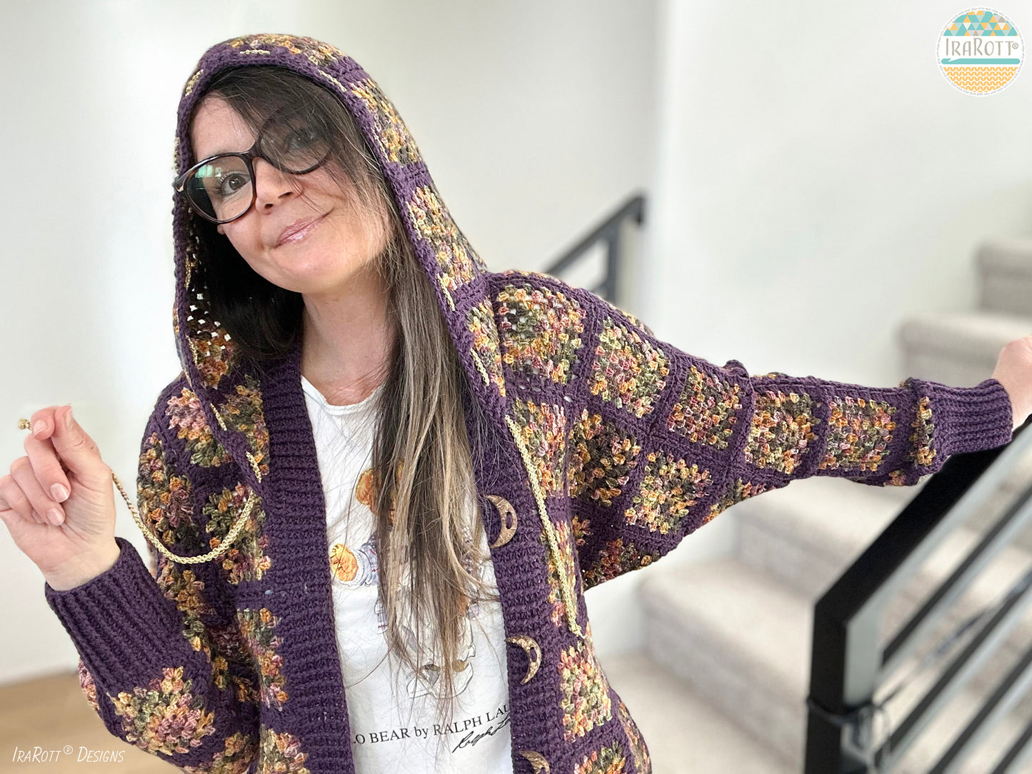 Dolman Hoodie Granny Square Cardigan Crochet Pattern