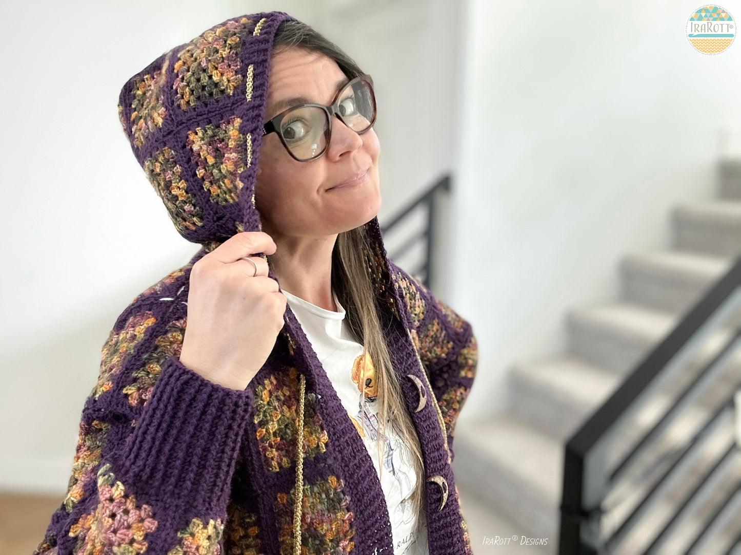 Dolman Hoodie Granny Square Cardigan Crochet Pattern