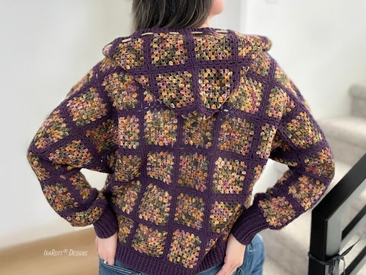 Dolman Hoodie Granny Square Cardigan Crochet Pattern