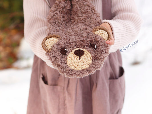 Dream Cloud Teddy Bear Scarf Crochet Pattern