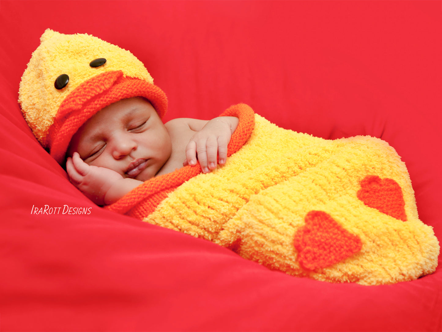 Quacky Easter Ducky Baby Hat and Cocoon Knitting Pattern