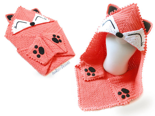 Foxy the Fox Hooded Blanket Crochet Pattern