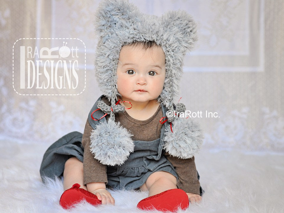 Fuzzy Polar Bear Bonnet Crochet Pattern