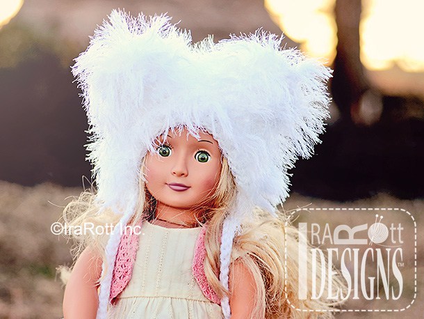Fuzzy Polar Bear Bonnet Crochet Pattern