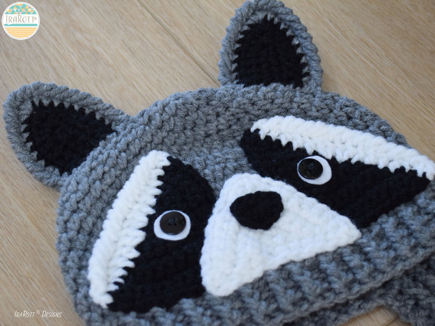 HANDMADE Crochet Raccoon Hat (Preschool Size)