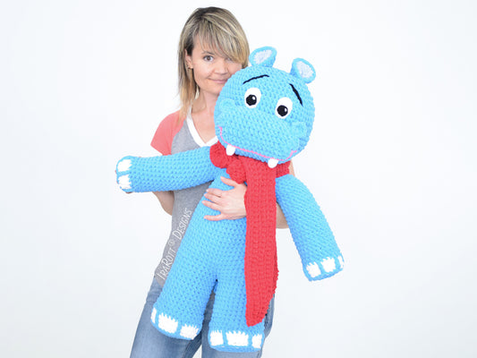 Happy Hippo The Hippopotamus Big Amigurumi Crochet Pattern