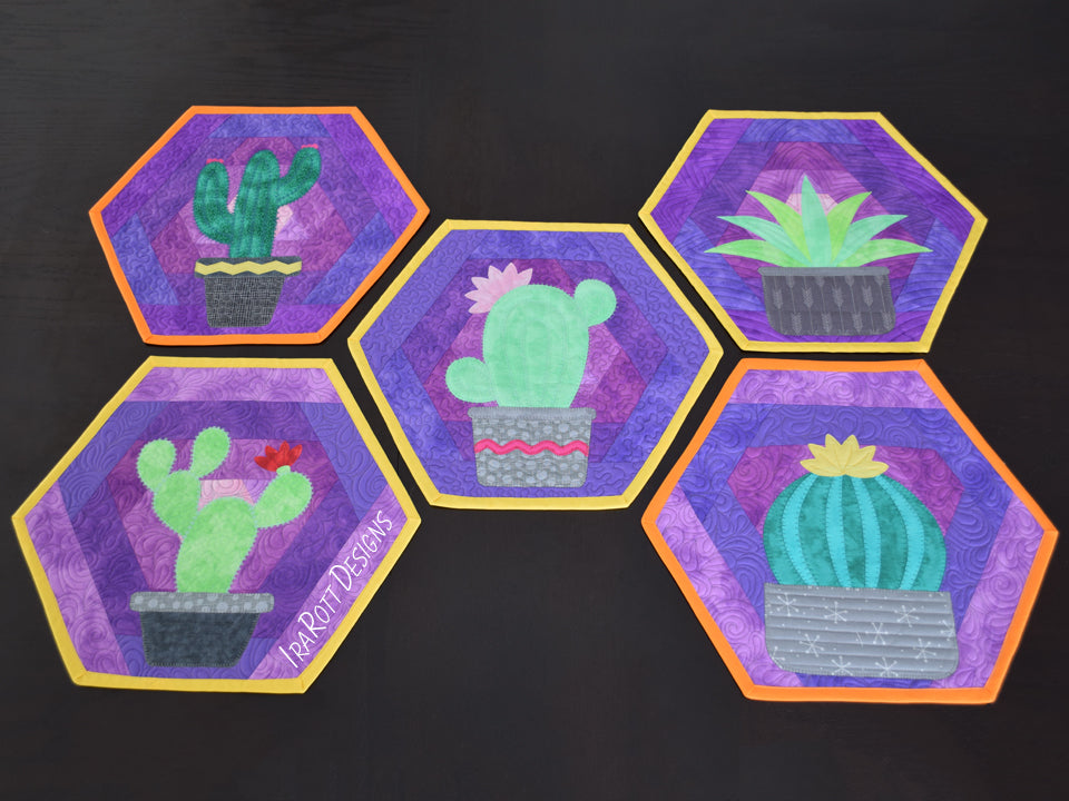 Hexi Cacti Placemats Quilting Pattern