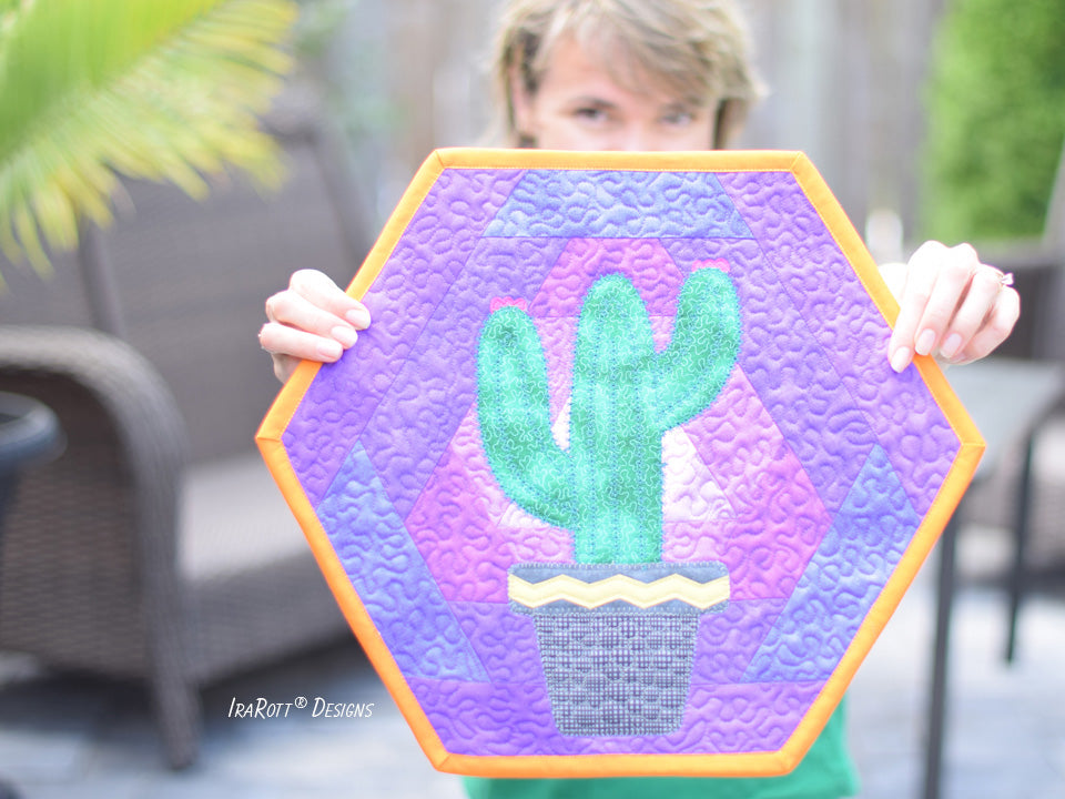 Hexi Cacti Placemats Quilting Pattern