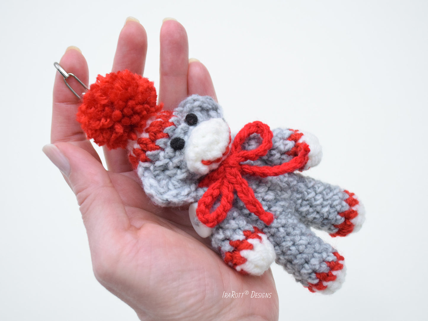 Spunky The Tiny Sock Monkey Keychain Crochet Pattern