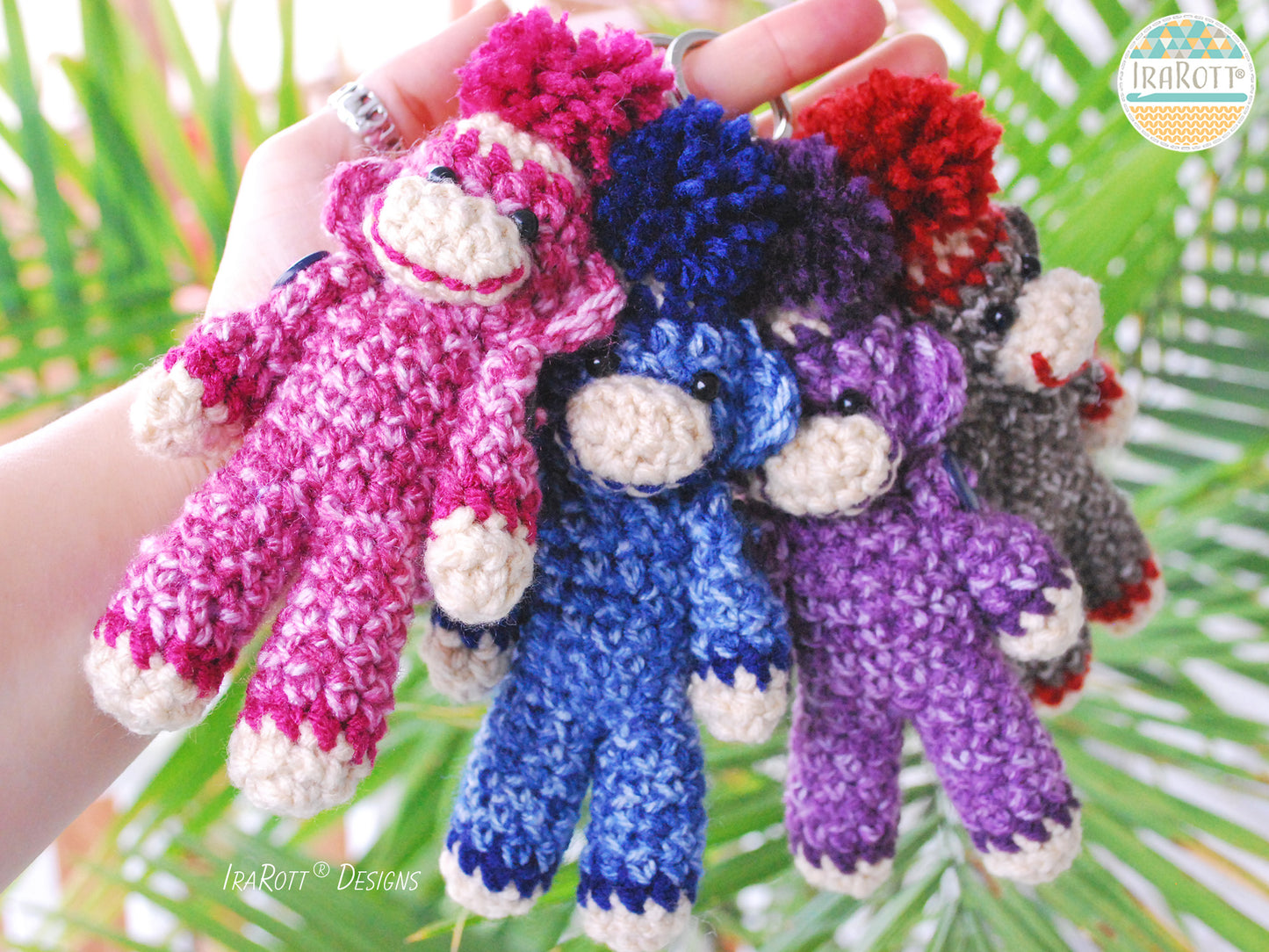 Spunky The Tiny Sock Monkey Keychain Crochet Pattern