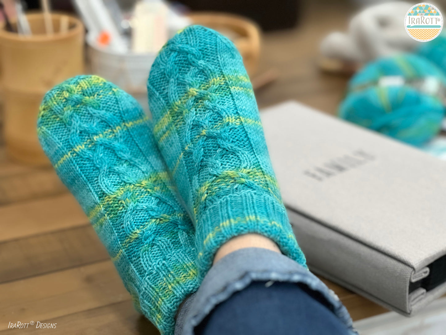 Ira’s Cable Knit DK Ankle Socks Knitting Pattern