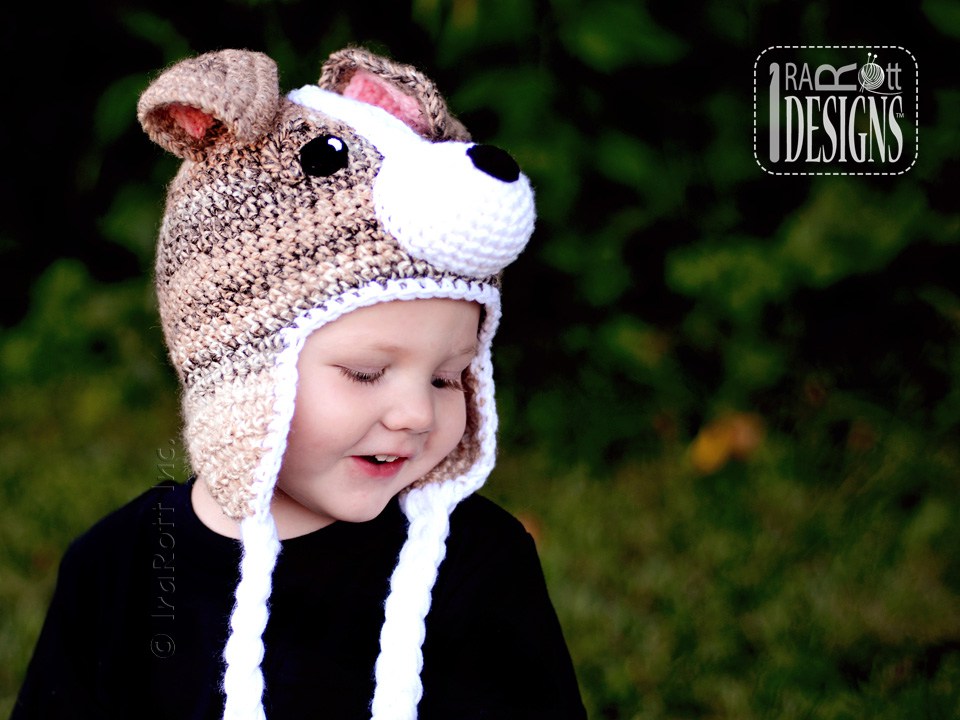 Buddy the Jack Russell Terrier Puppy Dog Hat Crochet Pattern