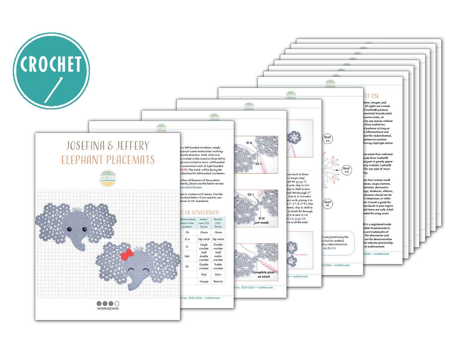 Josefina and Jeffery Elephant Placemat Crochet Pattern
