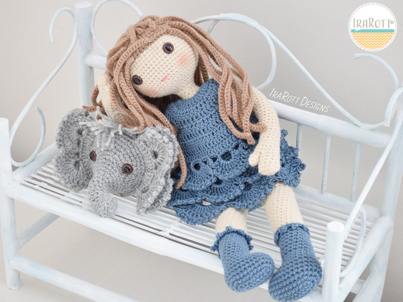 Josefina Doll And Jeffery Elephant Pillow Amigurumi Crochet Pattern