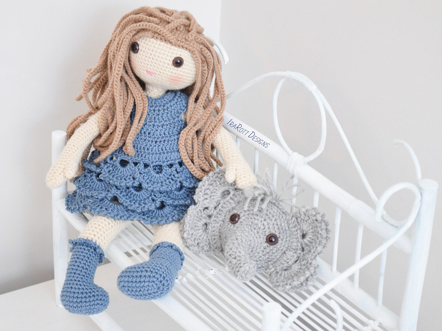 Josefina Doll And Jeffery Elephant Pillow Amigurumi Crochet Pattern
