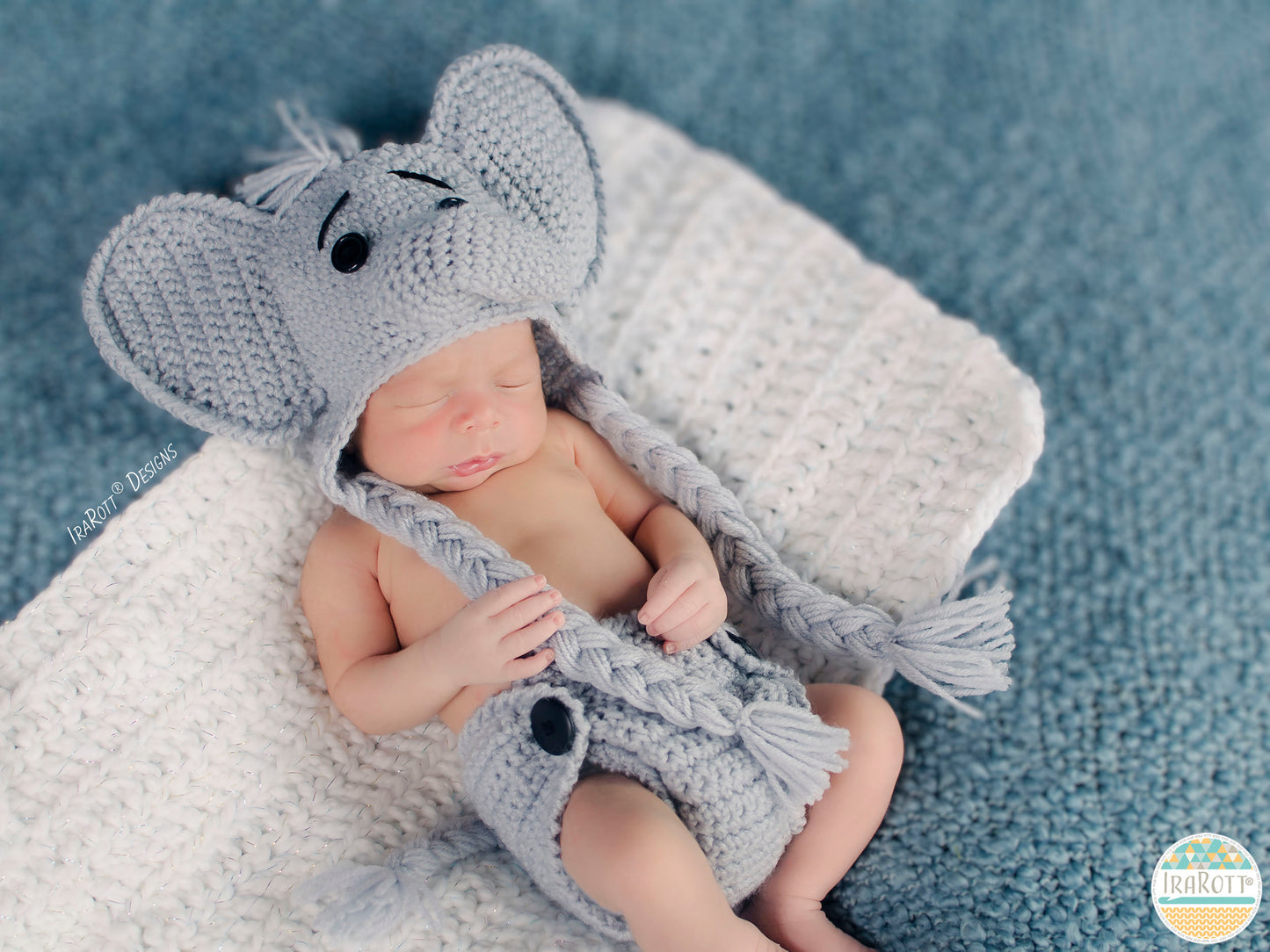 Josefina and Jeffery Elephant Baby Set Crochet Pattern